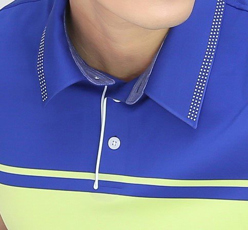 Áo polo nam thể thao Olymons cổ chấm bi-xanh royal blue